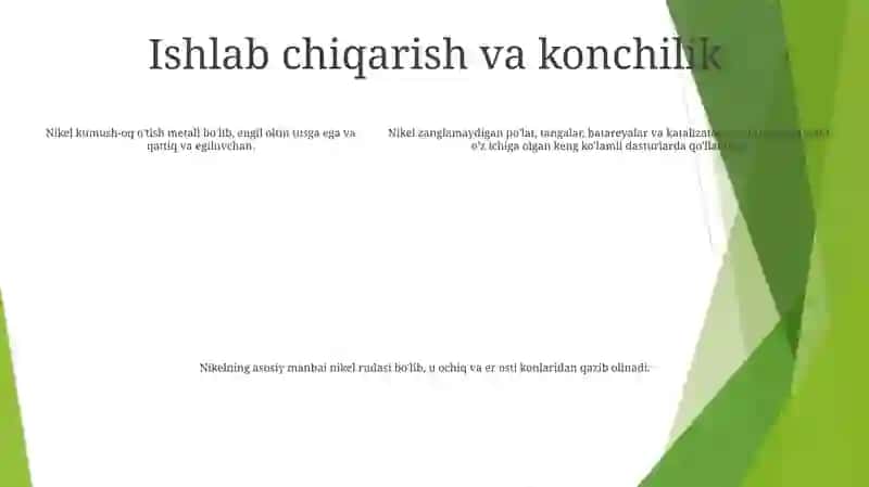 Nikel Haqida Umumiy Malumot 4