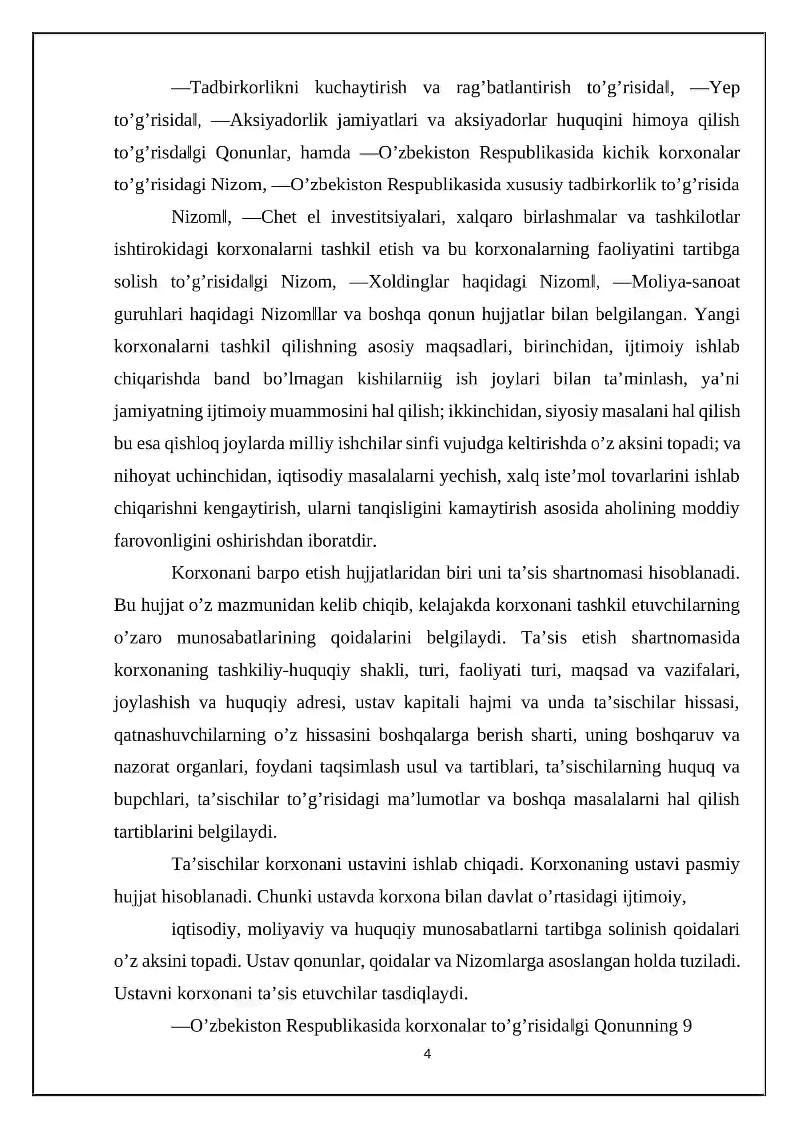YANGI KORXONALARNI BOZORGA KIRISH YO'LLARI 4