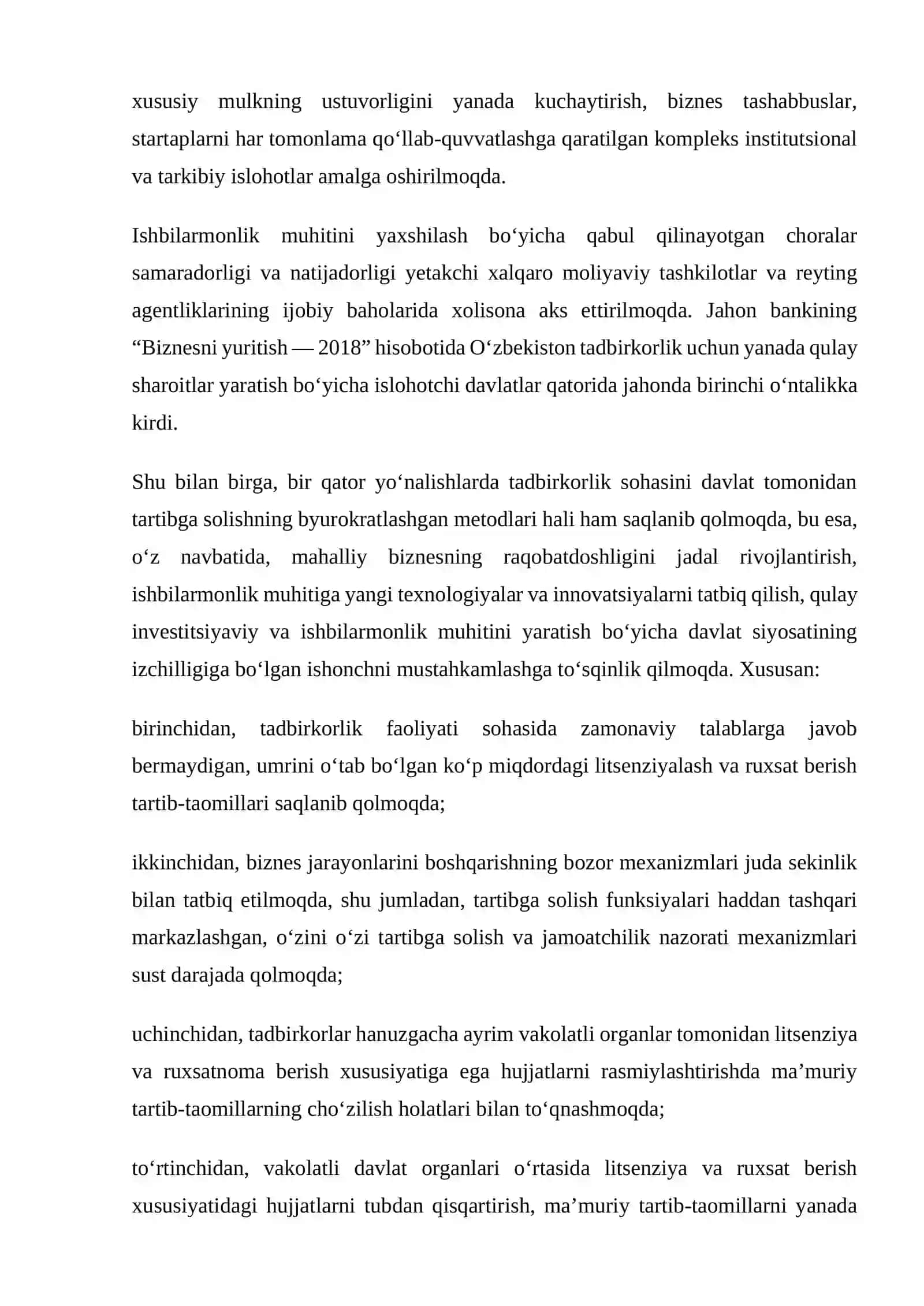 Kichik biznes va tadbirkorlik korxonlarda litsenziya berish tartibi 4
