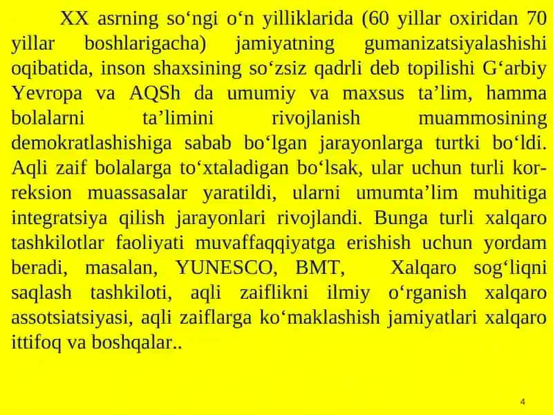 Intellektual nuqsonli bolalarga ta’lim tarbiya jarayonini tashkil etish 4