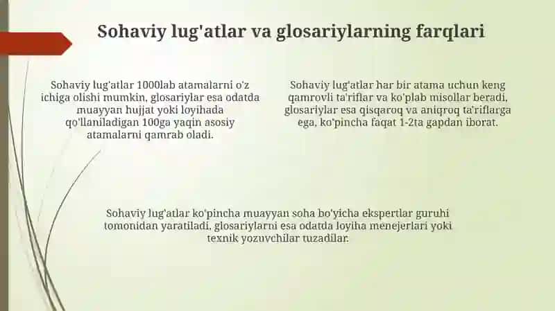 Sohaviy lug'atlar va glosariylar 4