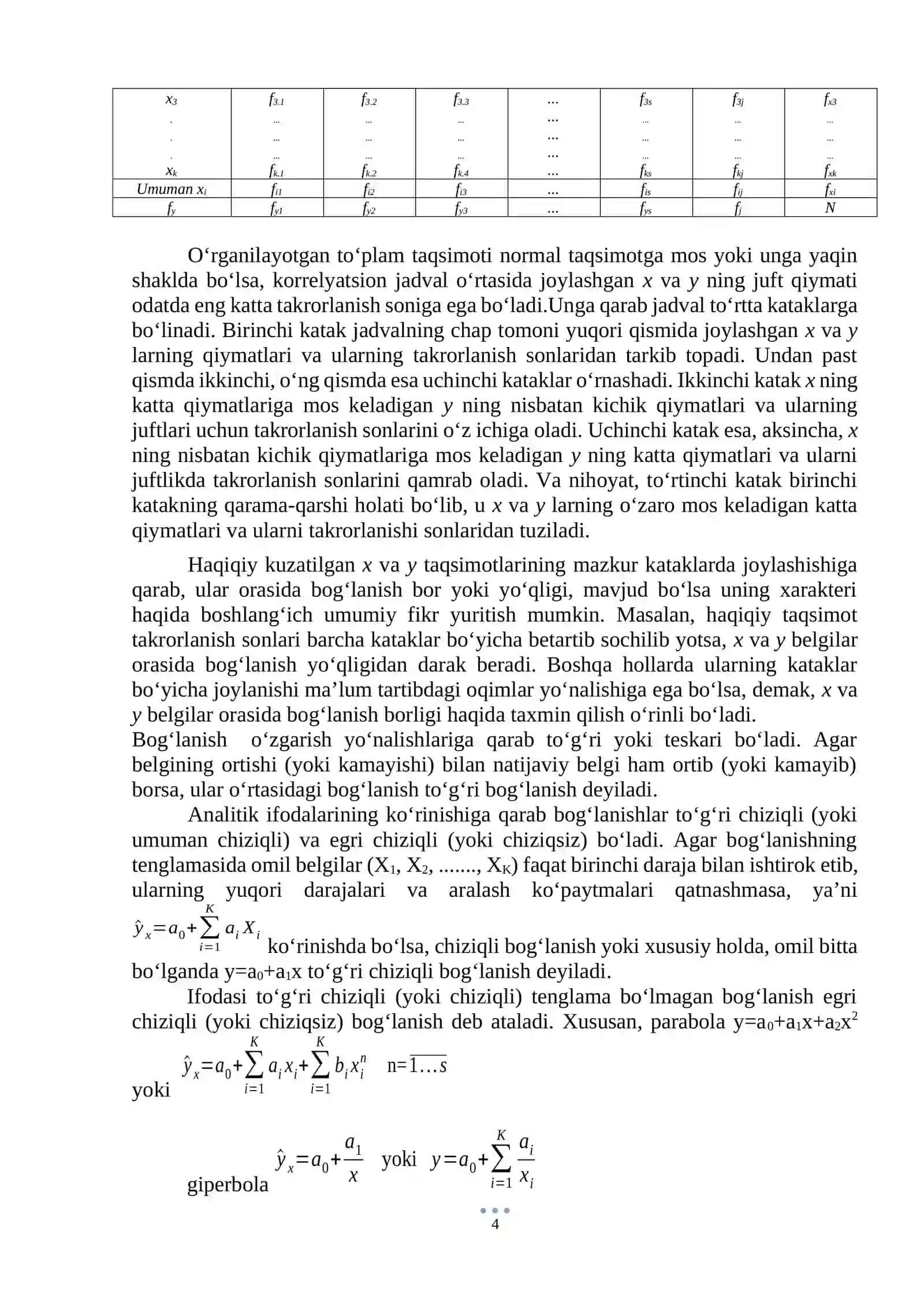 REGRESSION VA KORRELYATSION TAHLIL 4