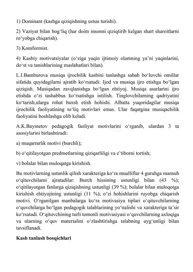 Kasb tanlashda bilim jarayonlarining o'ziga xos jihatlari.  Idrok va xotira 4