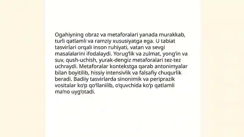 Ogahiyning she'riy mahorati 4