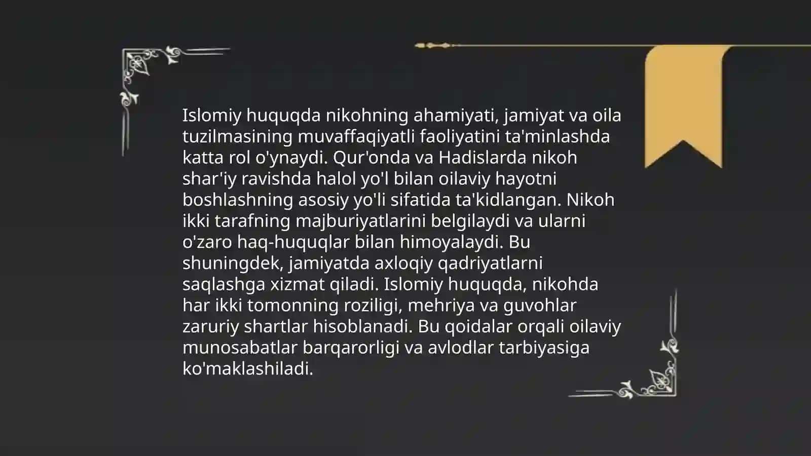 Islom huquqshunosligida oila, nikoh, taloq, idda, zihor tushunchalar 4