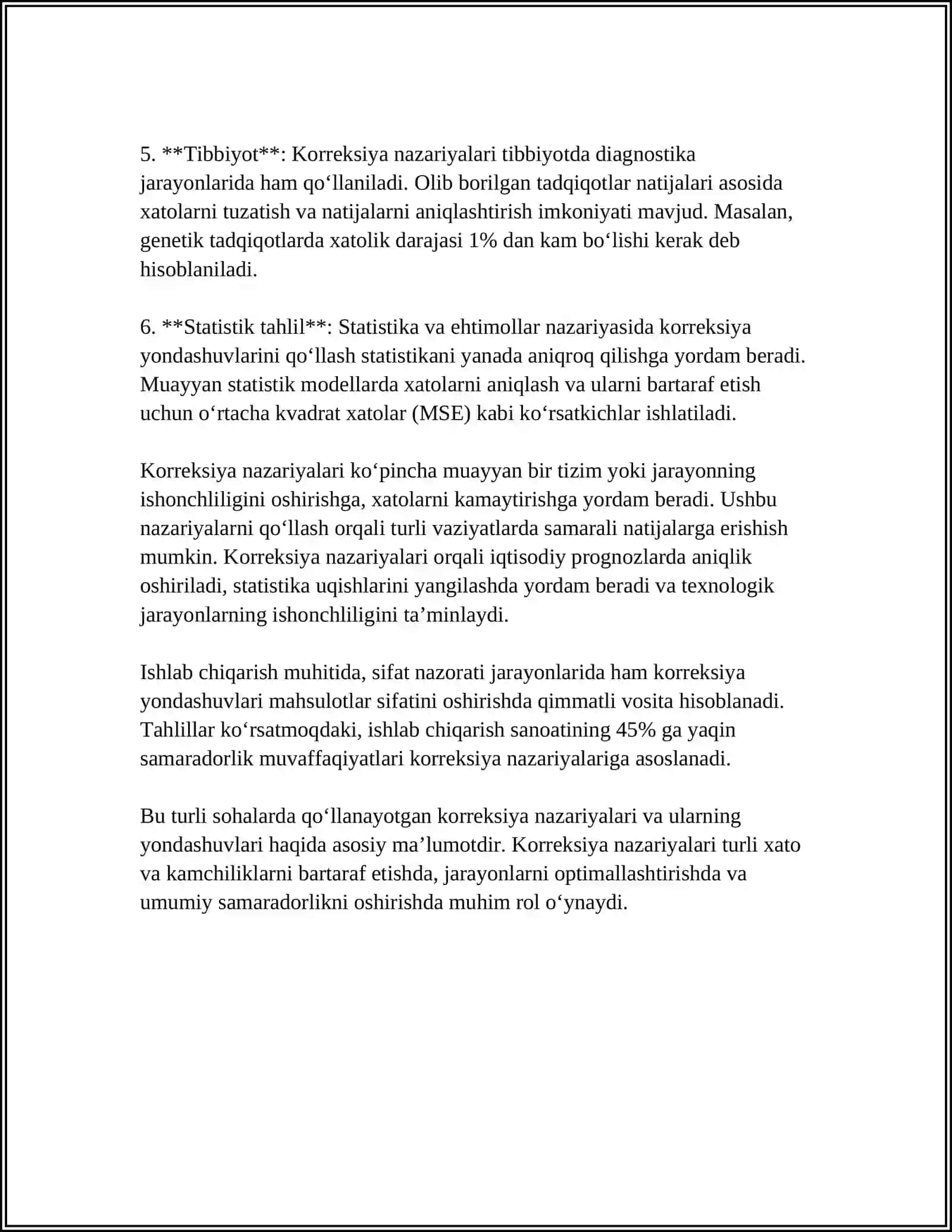MUSTAQIL ISH Mavzu: KASBGA TAYYORLASH JARAYONINING KORREKSION RIVOJLANTIRUVCHI YONALGANLIGI 4