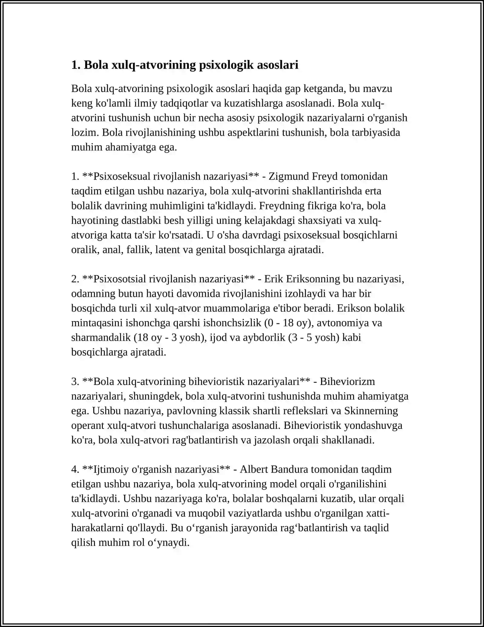 MAKTABGACHA YOSHDAGI BOLA XULQ MOTIVLARINING RIVOJLANISHI VA O'ZIGA BAHO BERISH SHAKILLANISHI 4