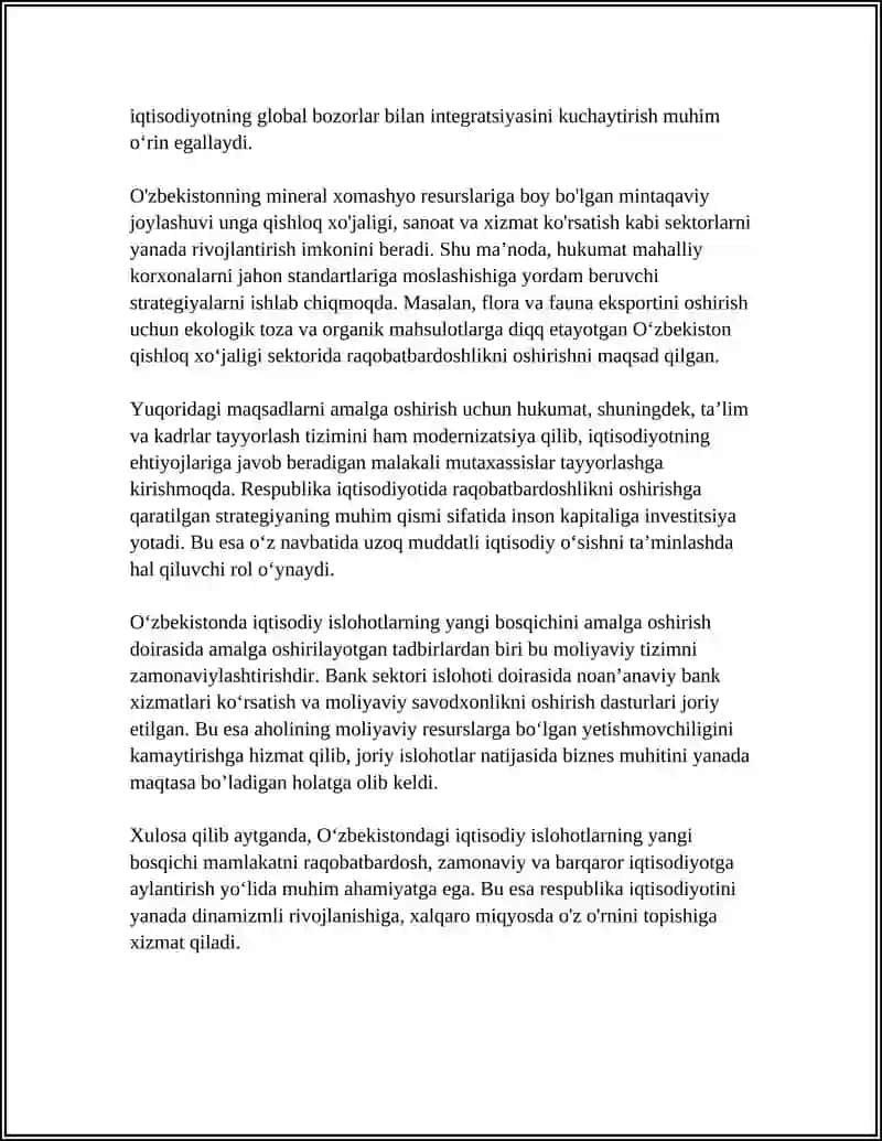 O‘ZBEKISTONDA AMALGA OSHIRILADIGAN ISLOHATLARNING YANGI BOSQICHLARI HAQIDA 4