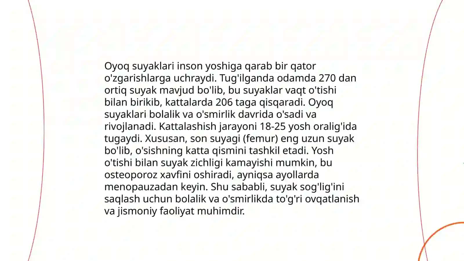 Chanoq va oyoq suyaklarining xususiyatlari 4
