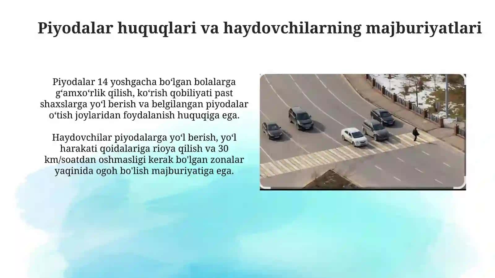 Piyodahaydovchilar o'zaro munosabati 4