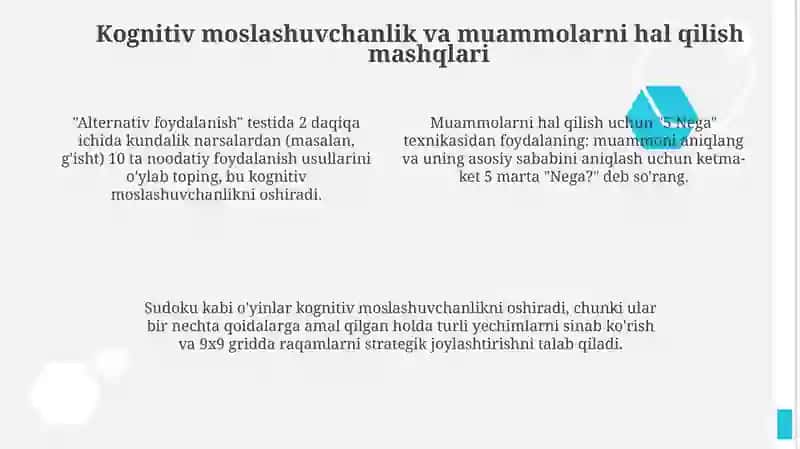 Fikrni rivojlantiruvchi psixologik mashqlar 4