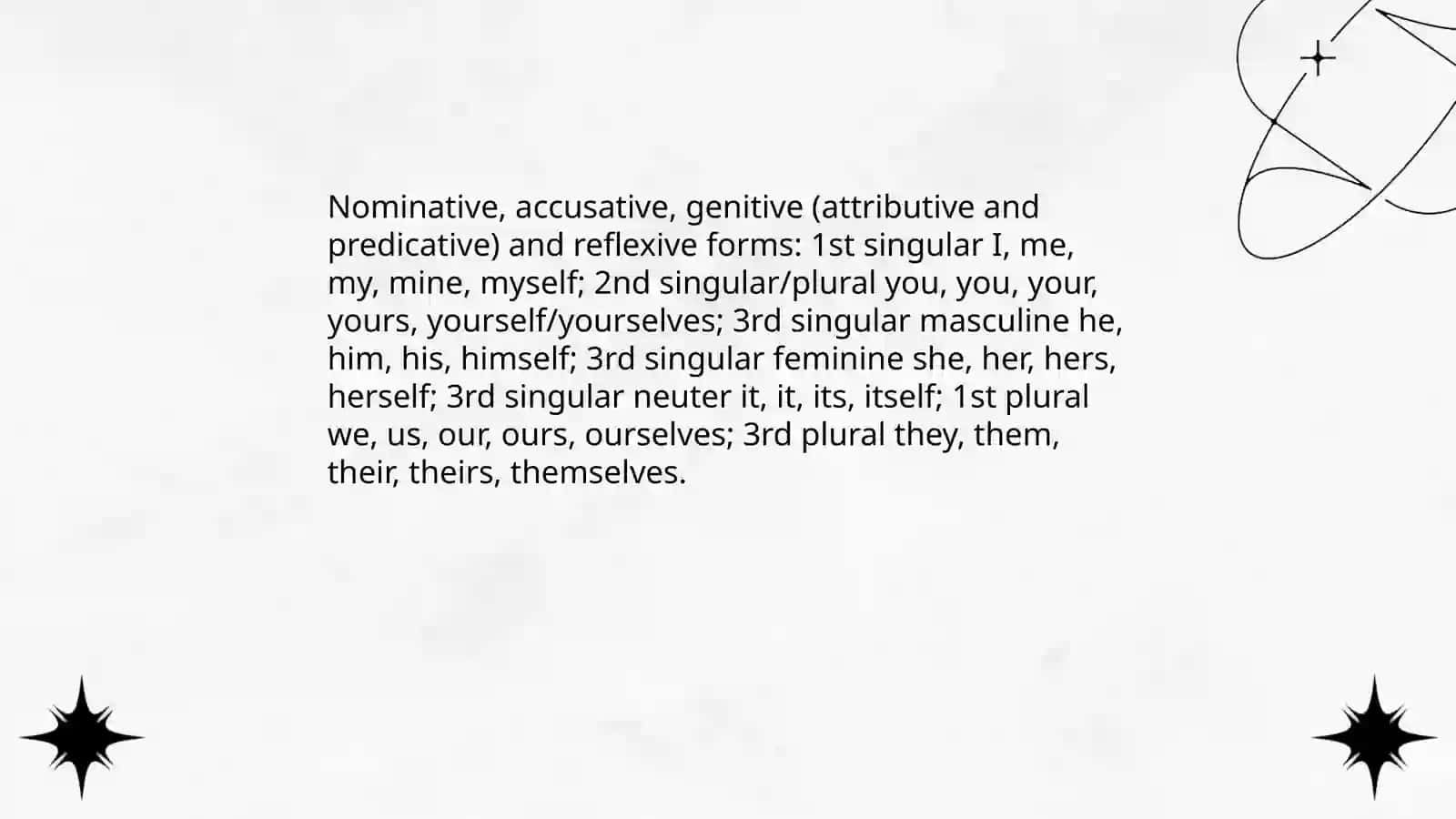 Pronouns’, Numerals’ and Adverbs’ structural, morphological, logical, syntactical peculiarities and grammatical categories 4