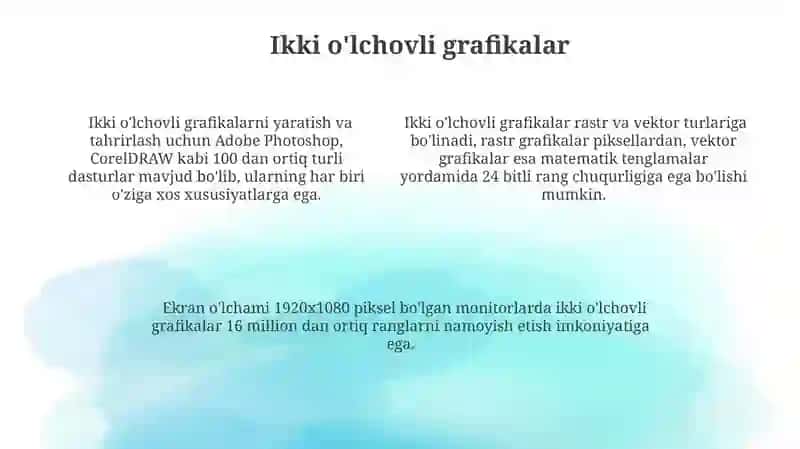 Kompyuter grafikasi tushunchasi 4