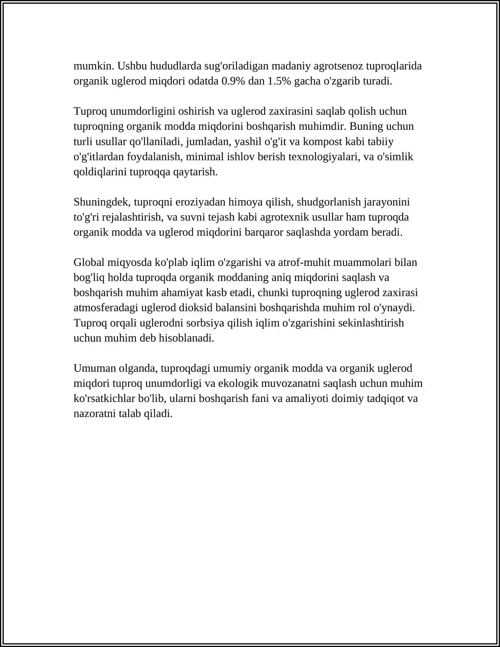 TUPROQ UNUMDORLIGINI TAVSIFLOVCHI ASOSIY KO‘RSATKICHLAR 4
