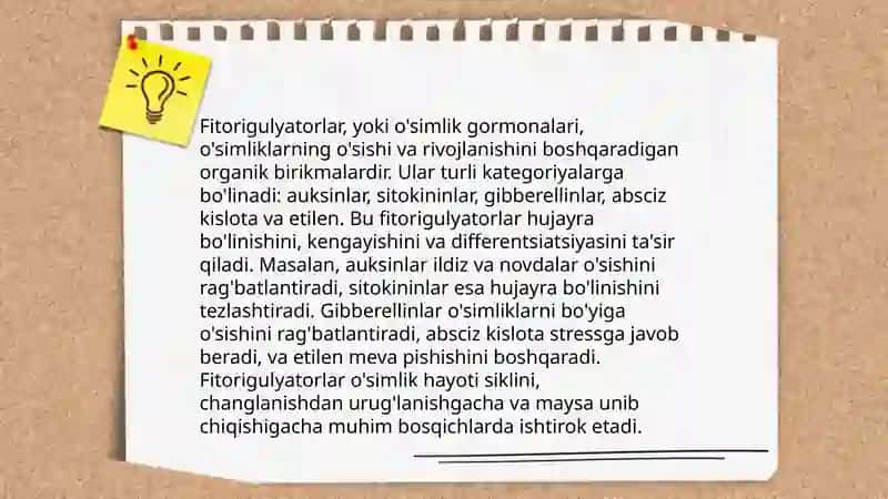 Fitogarmonlar va fitorigulyatorlar olishning biyotexlonogig usullari 4