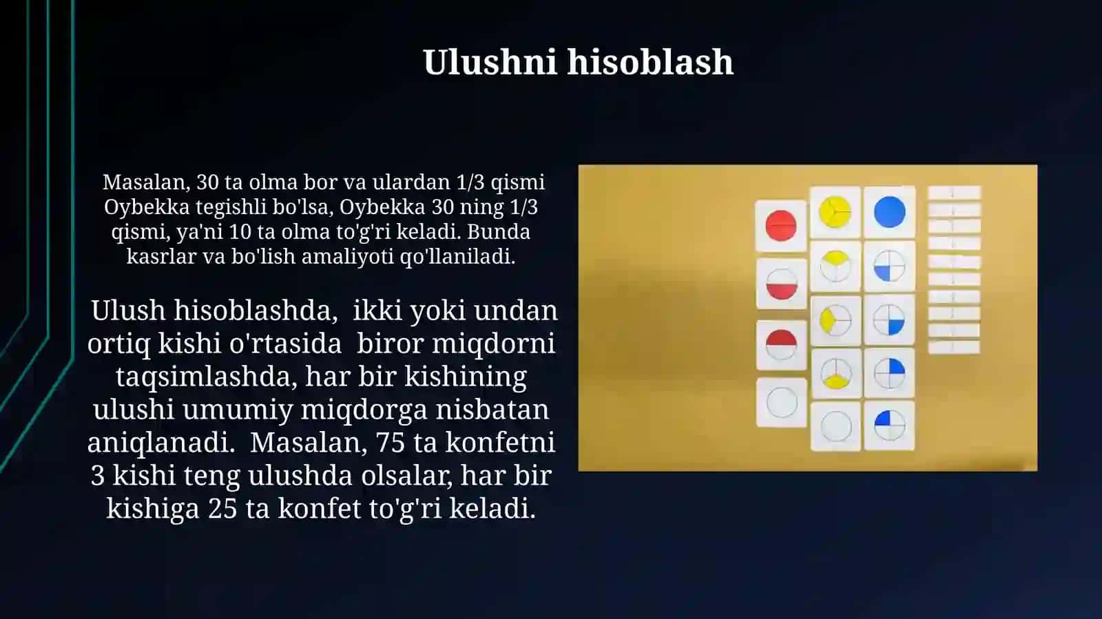 Ulush, kasr. Ulushga koʻra sonni topish 4