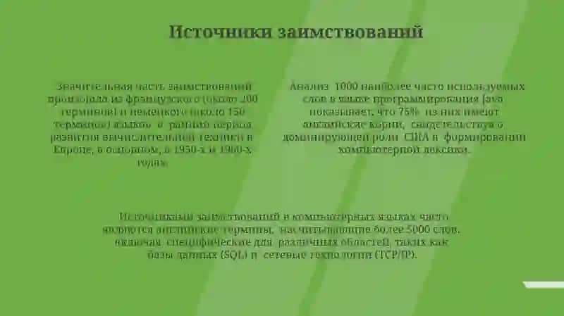 Иноязычные заимствования. Компьютерный язык 4