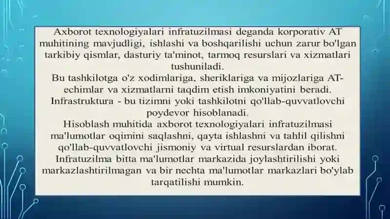 Axborot texnologiyasining infratuzilmasi 4