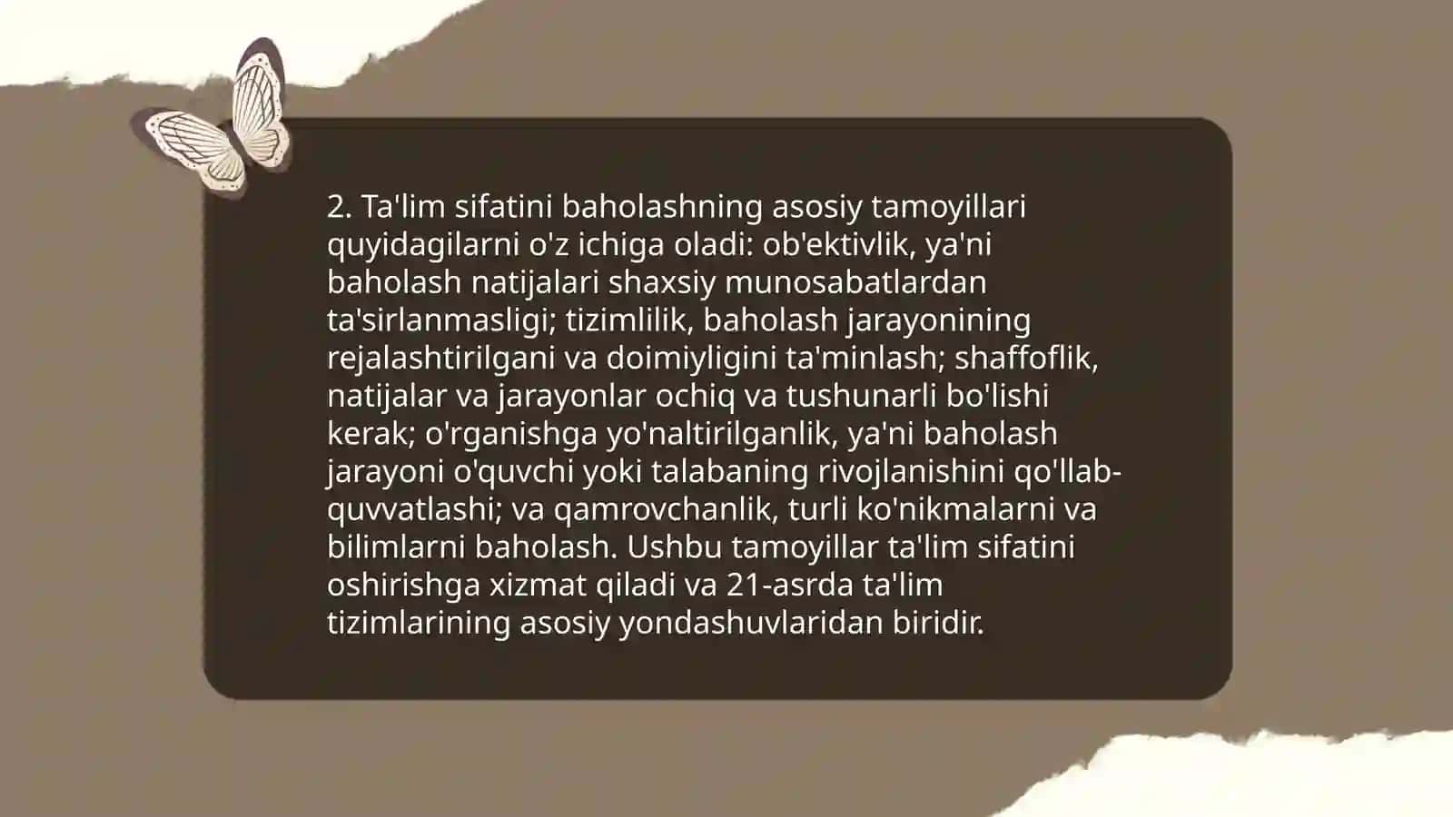 Xalqaro baholash dasturining maqsadi,mazmun sohalari hamda topshiriqlari.Ularni baholash mezonlari 4