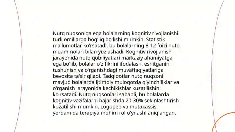 Nutq nuqsoniga ega bolalar idrokining xususiyatlari 4