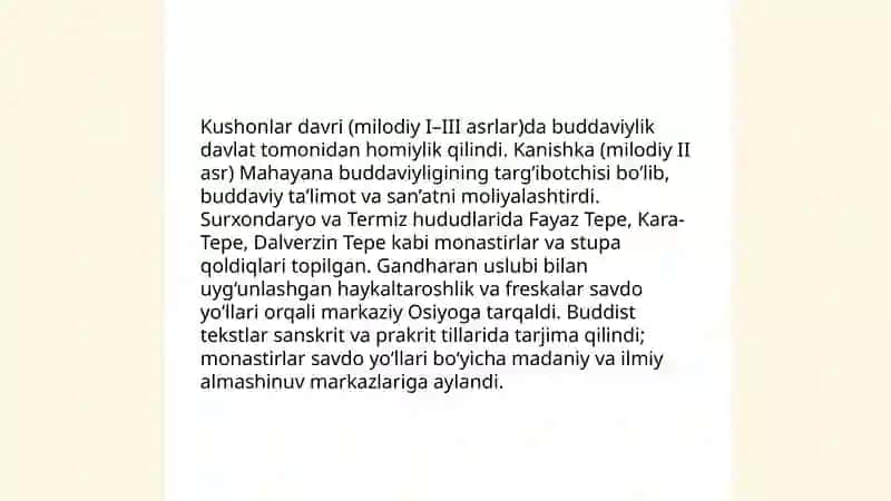 O'rta osiyoda buddaviylik madaniyati 4