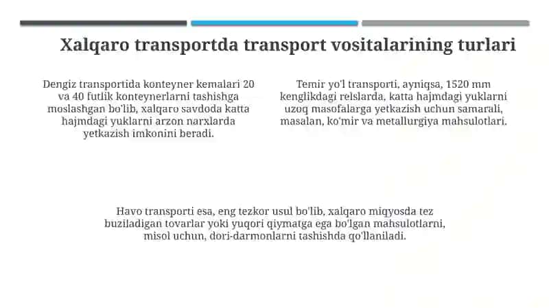Transport vositalarini tanlash 4