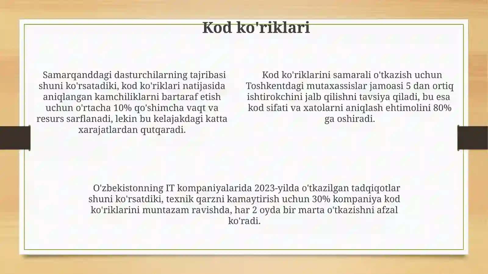 IT loyihalar boshqaruvida texnik qarzni kamaytirish usullari 4
