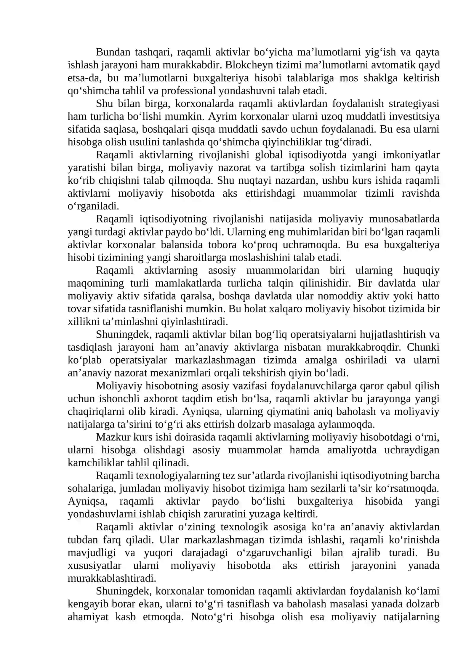 Raqamli aktivlarni hisobga olish muammolari 4