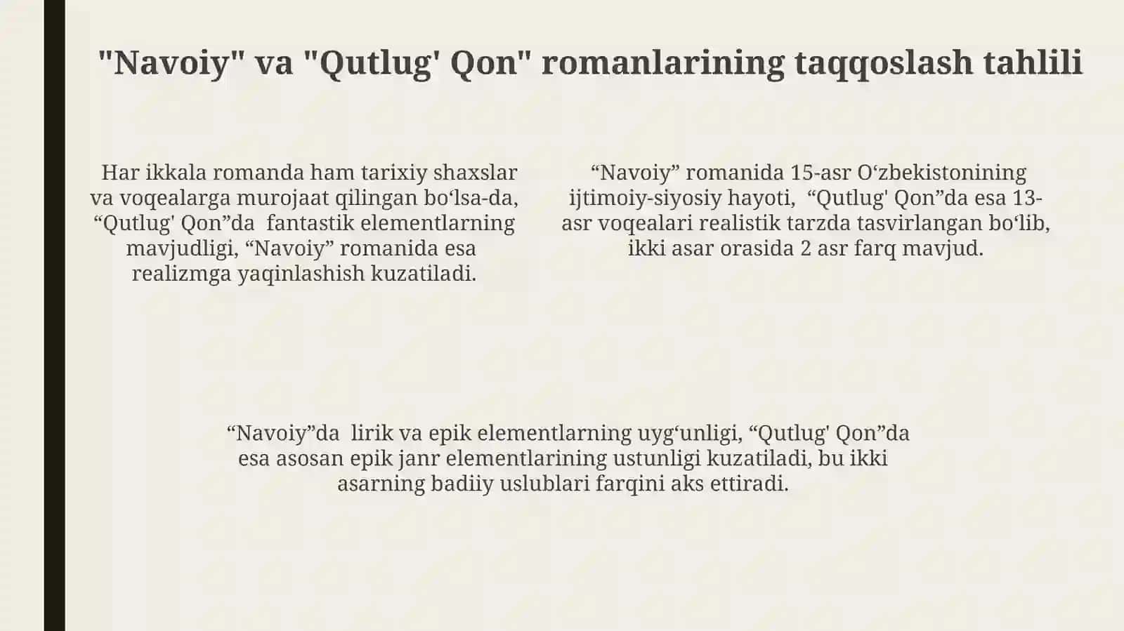 "Navoiy" va "Qutlugʻ qon" romanlari tahlili 4