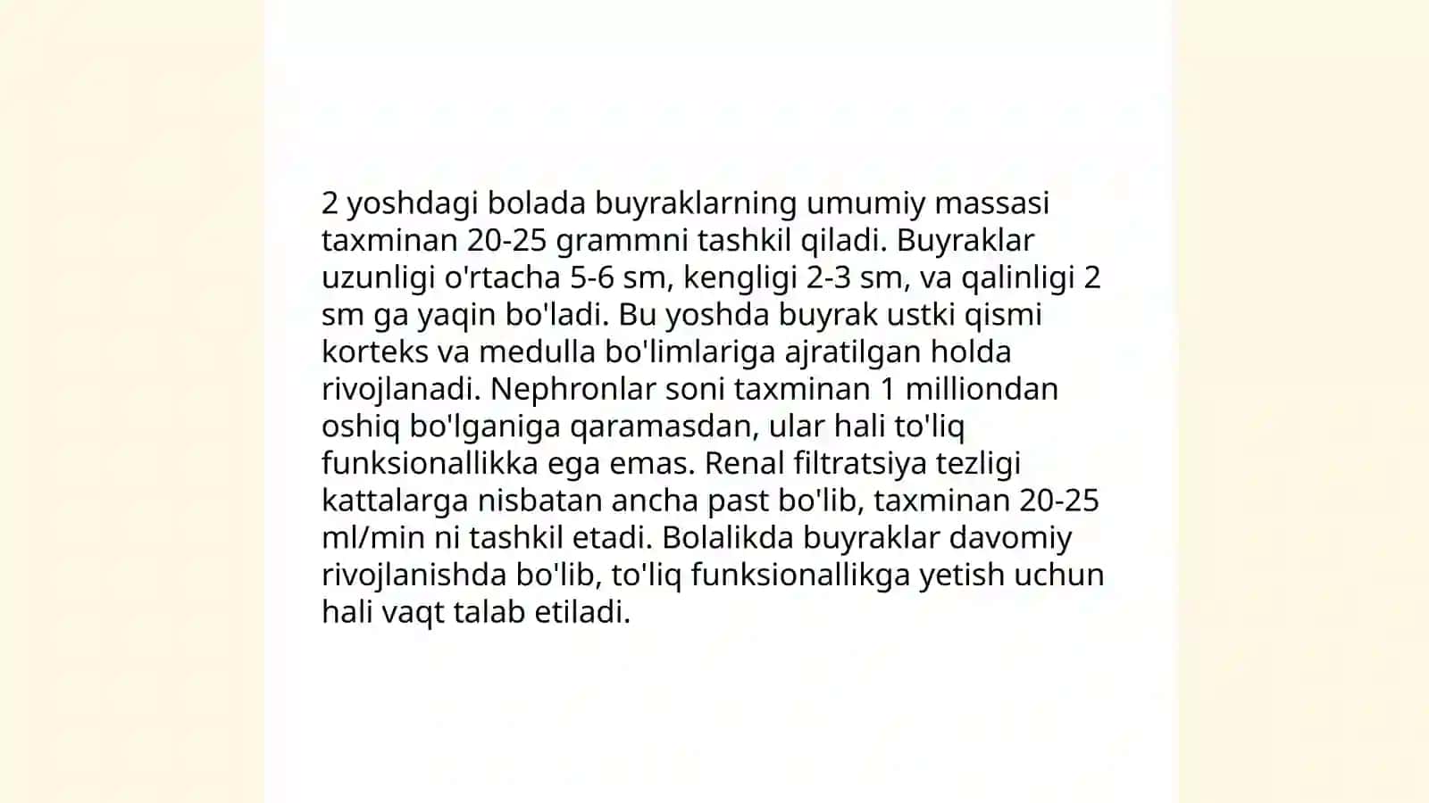 Ayiruv tizimining yoshga oid fiziologiyasi va gigiyenasi 4