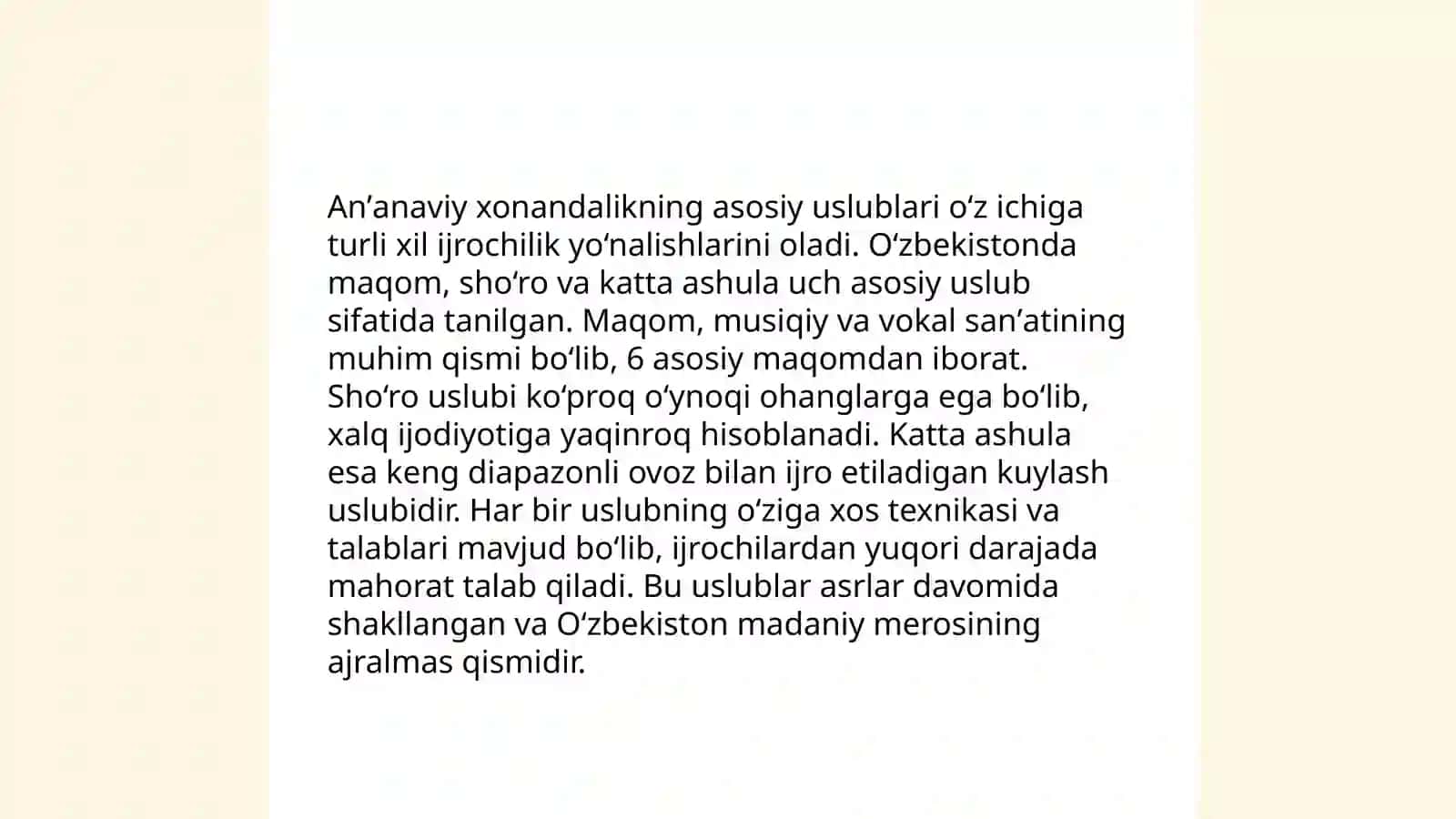 Anʼanaviy xonandalik tarixi haqida tushuncha 4