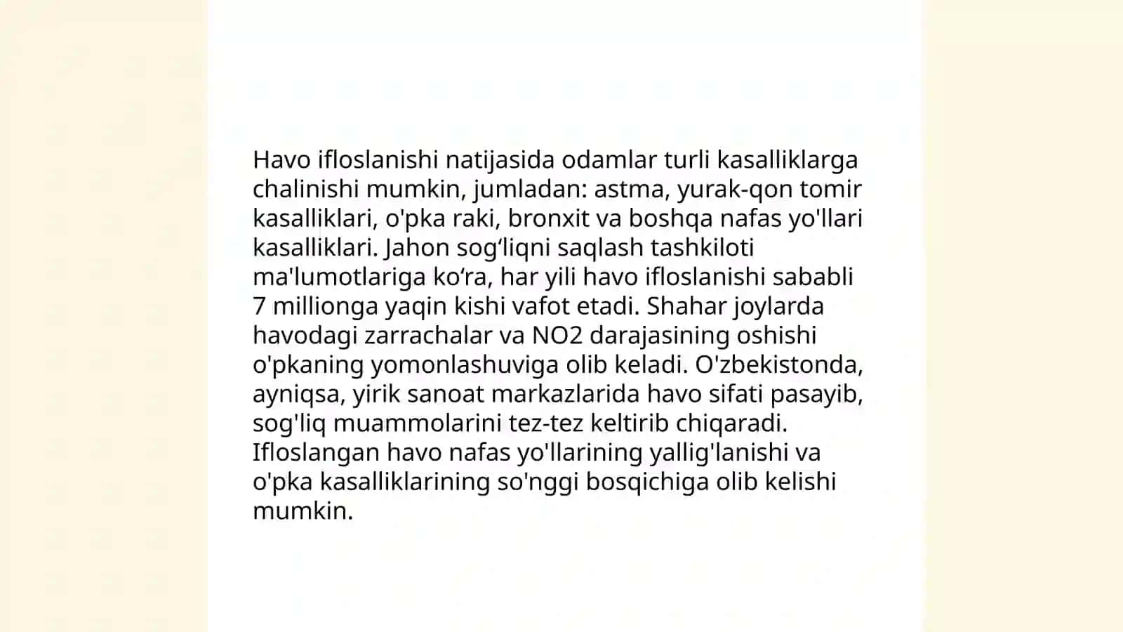 Atmosferaning ifloslanishi natijasida yuzaga keladigan ijtimoy-iqtisodiy zarar 4