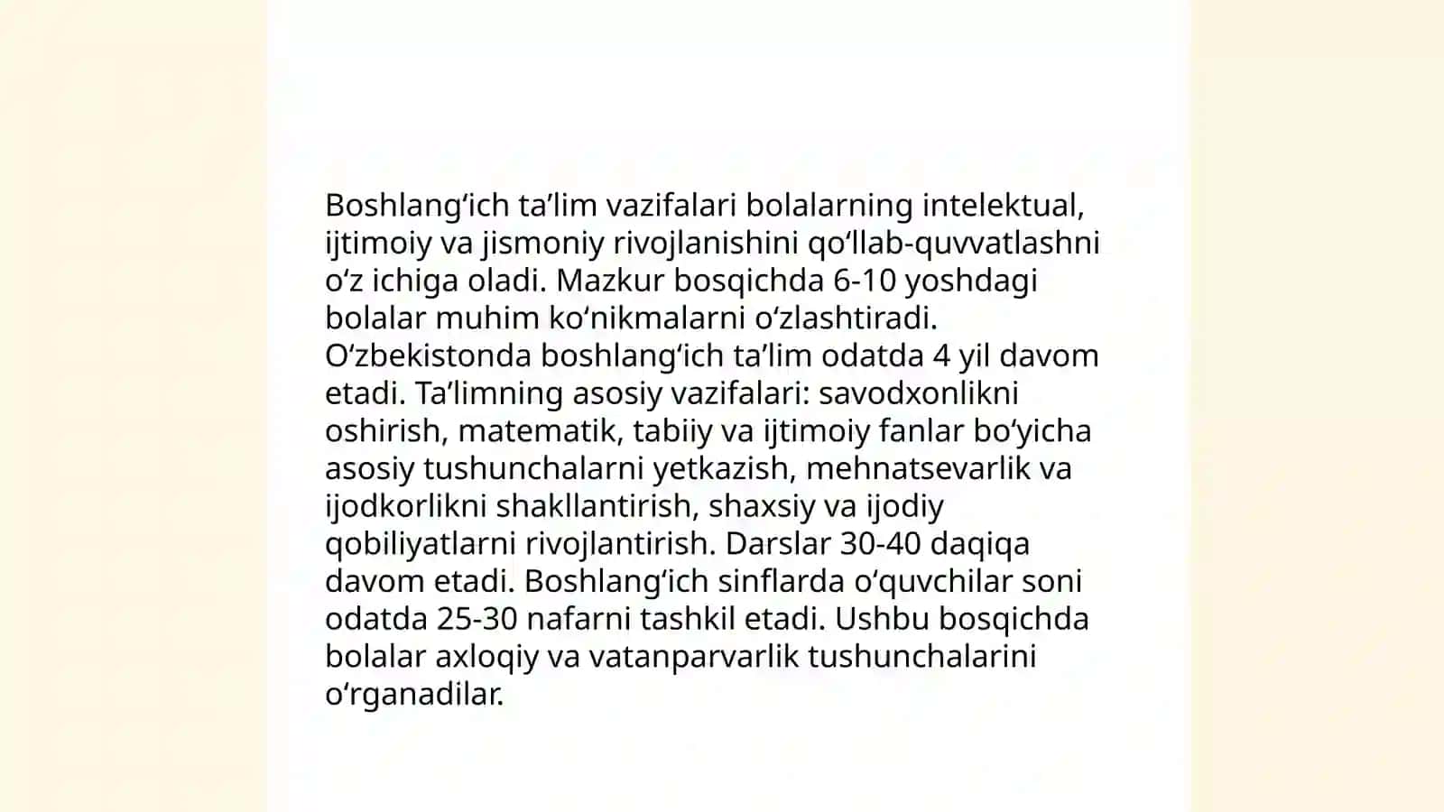 Boshlangʻich taʼlim pedagogikasi fani maqsadi va vazifalari 4