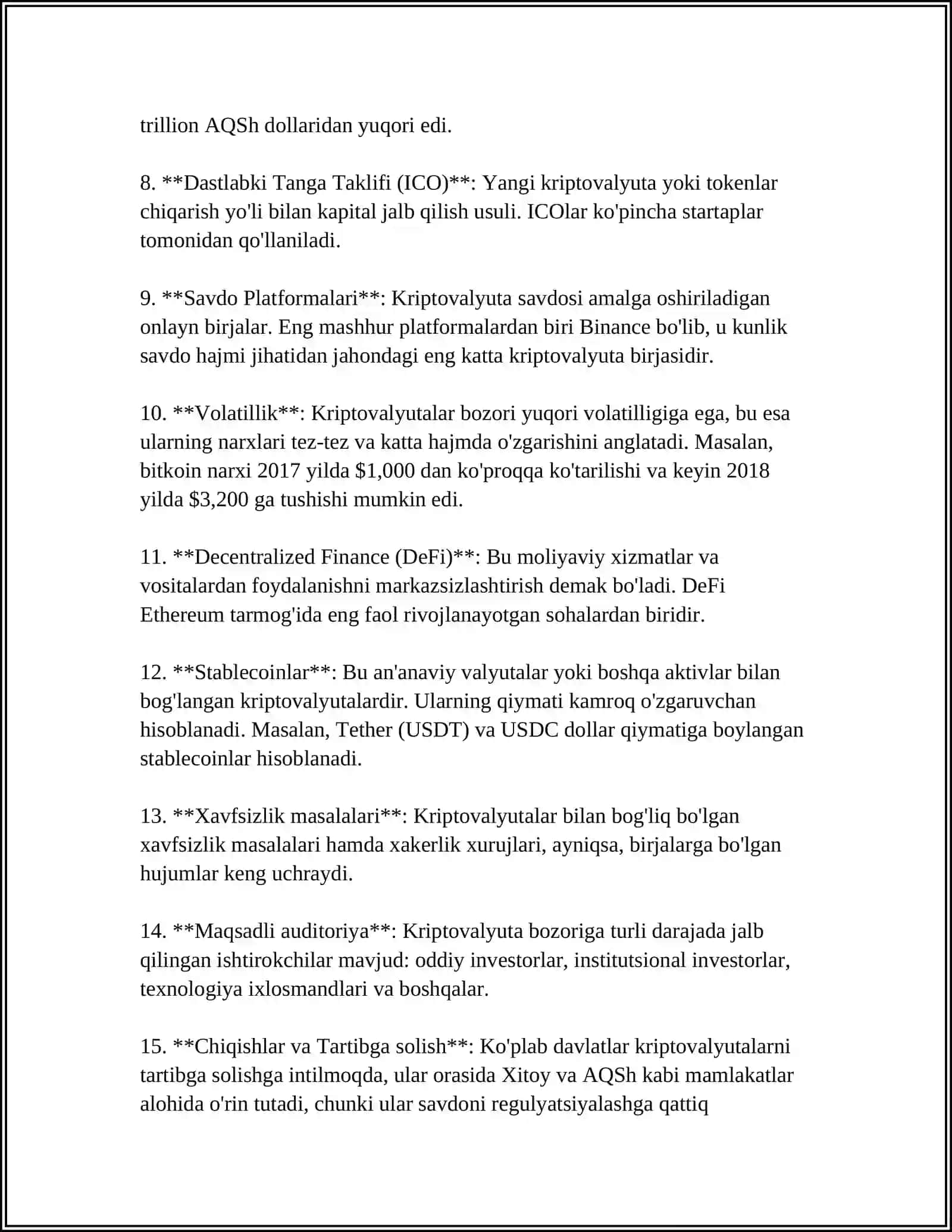KRIPTOVALYUTALAR BOZORIDAGI ELEKTRON TIJORAT 4