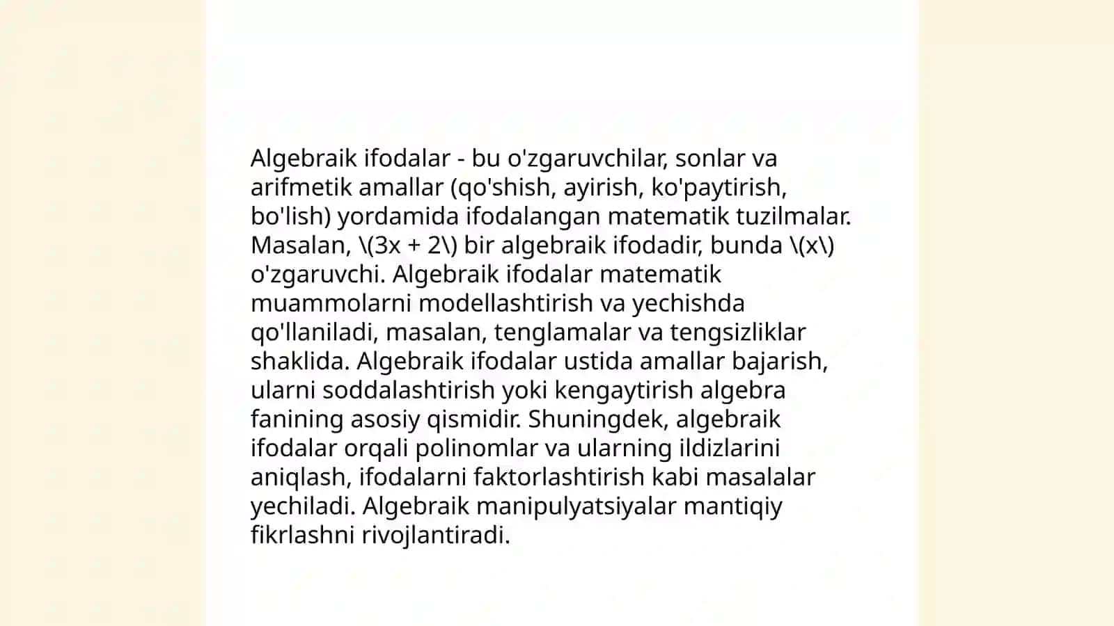 Matematik mashqlar 4