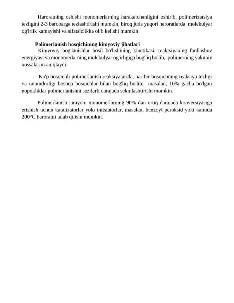 Monomerlar va oligomerlarning roli 4