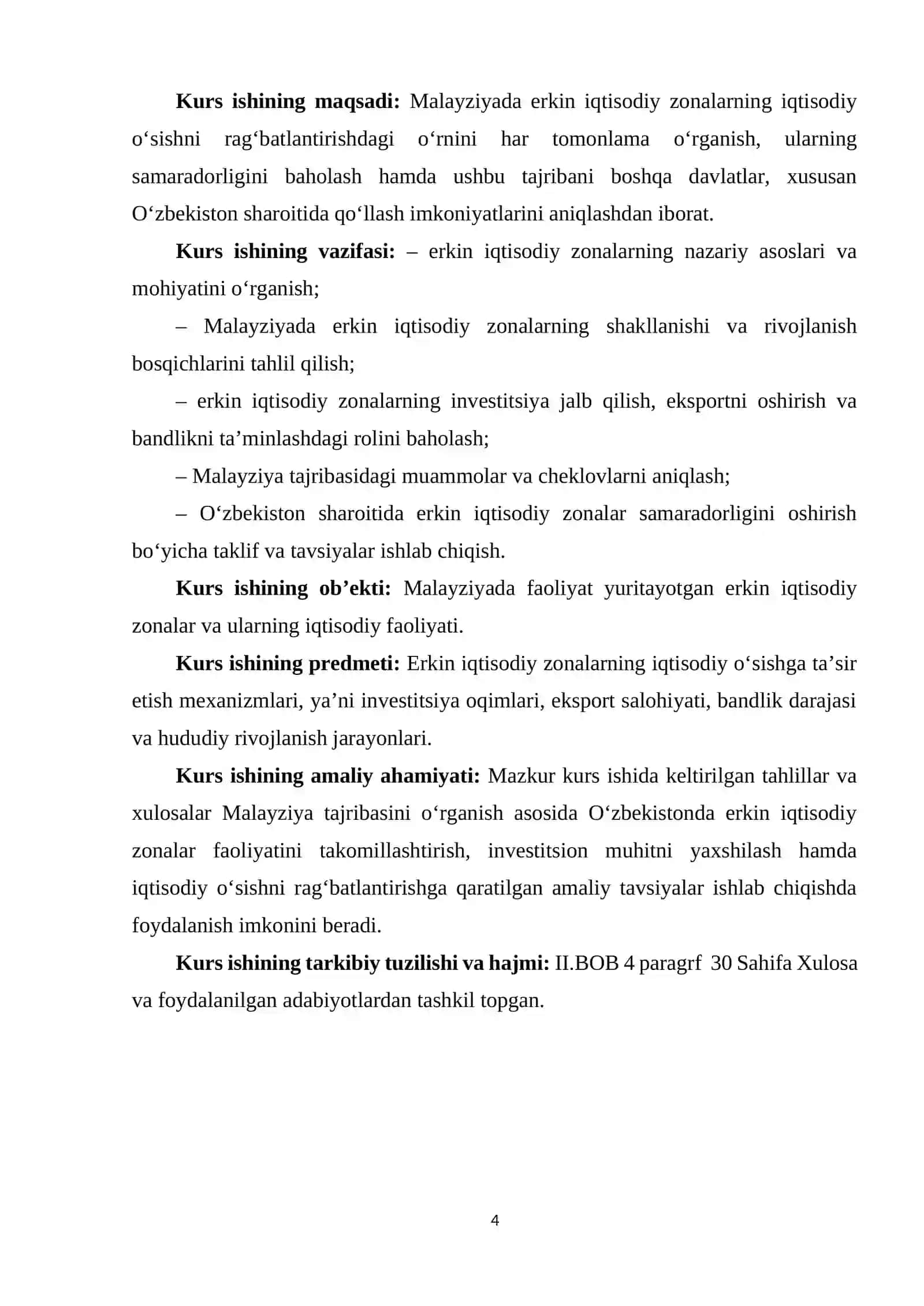 MALAYZIYADA IQTISODIY O‘SISHNI RAG‘BATLANTIRISHDA ERKIN IQTISODIY ZONALARNING O‘RNI 4