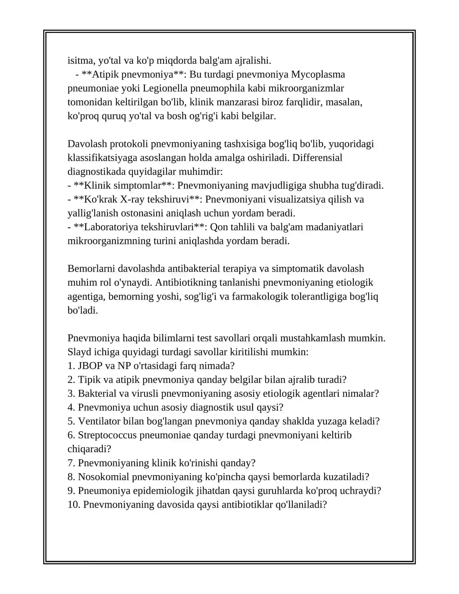 PNEVMONIYA DIFFERENSIAL DIAGNOSTIKA KLINIKASI VA DAVOLASH 4