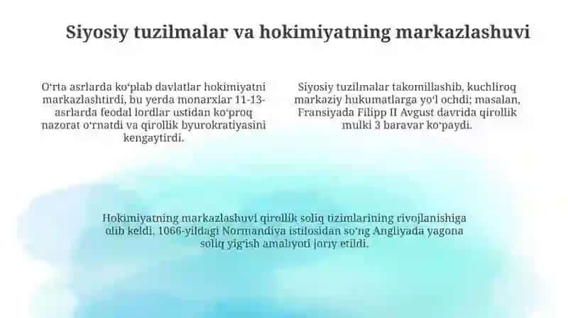Rivojlangan orta asr davlatlari tarixi 4