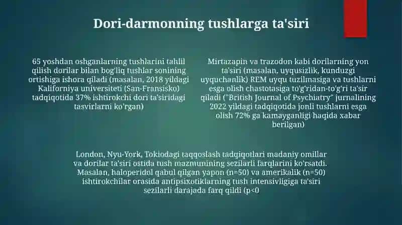 Tushda kechgan umrlar asaridagi konflikt vaziyatlar haqida 4