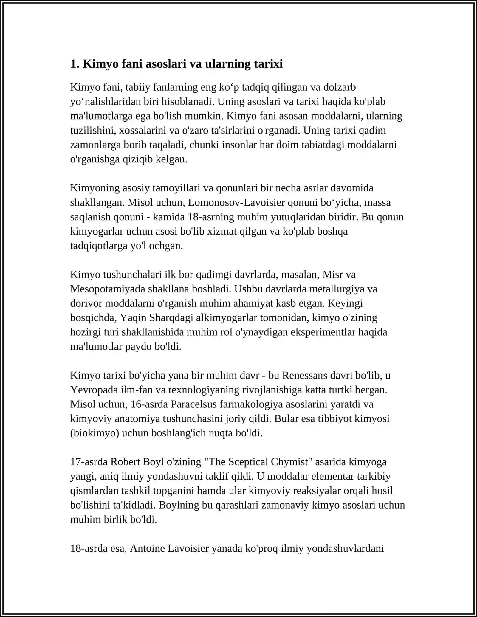 KIMYO FANINING RIVOJLANISH TARIXI MAVZUSI 20LISTLI SLAYD 4