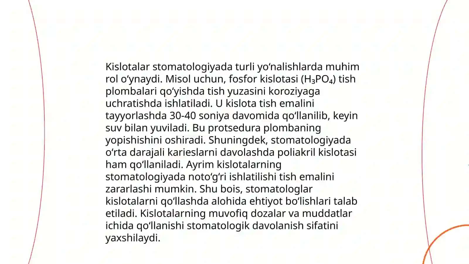 Asos va kislotalarni titrlanishi ularni stomatologiyada ahamiyati 4