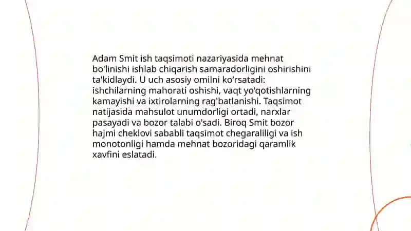 ADAM SMIT VA KLASSIK IQTISODIY MAKTAB: BOZOR MEXANIZMI VA "KO'RINMAS QO'L" 4