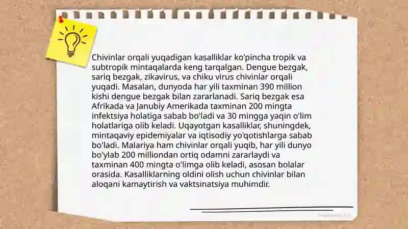 Tibbiyotda ahamyatga ega bolgan hashoratlar. Chivinlar, pashshalar, iskaptopar 4