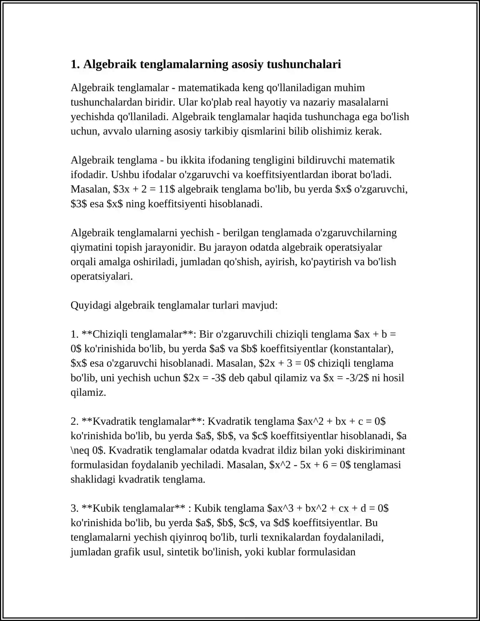 BIR NOMA’LUMLI ALGEBRAIK VA TRANSSENDENT TENGLAMALARNI VATARLAR USULIDA YECHISHNI PYTHONDA DASTURLASH 4