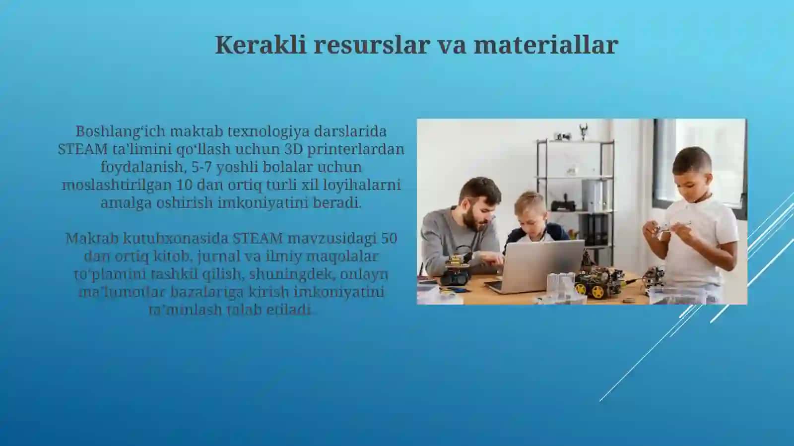 Steam ta'limi BoshlangʼichsinftexnologiyadarslaridaSTEAM 4