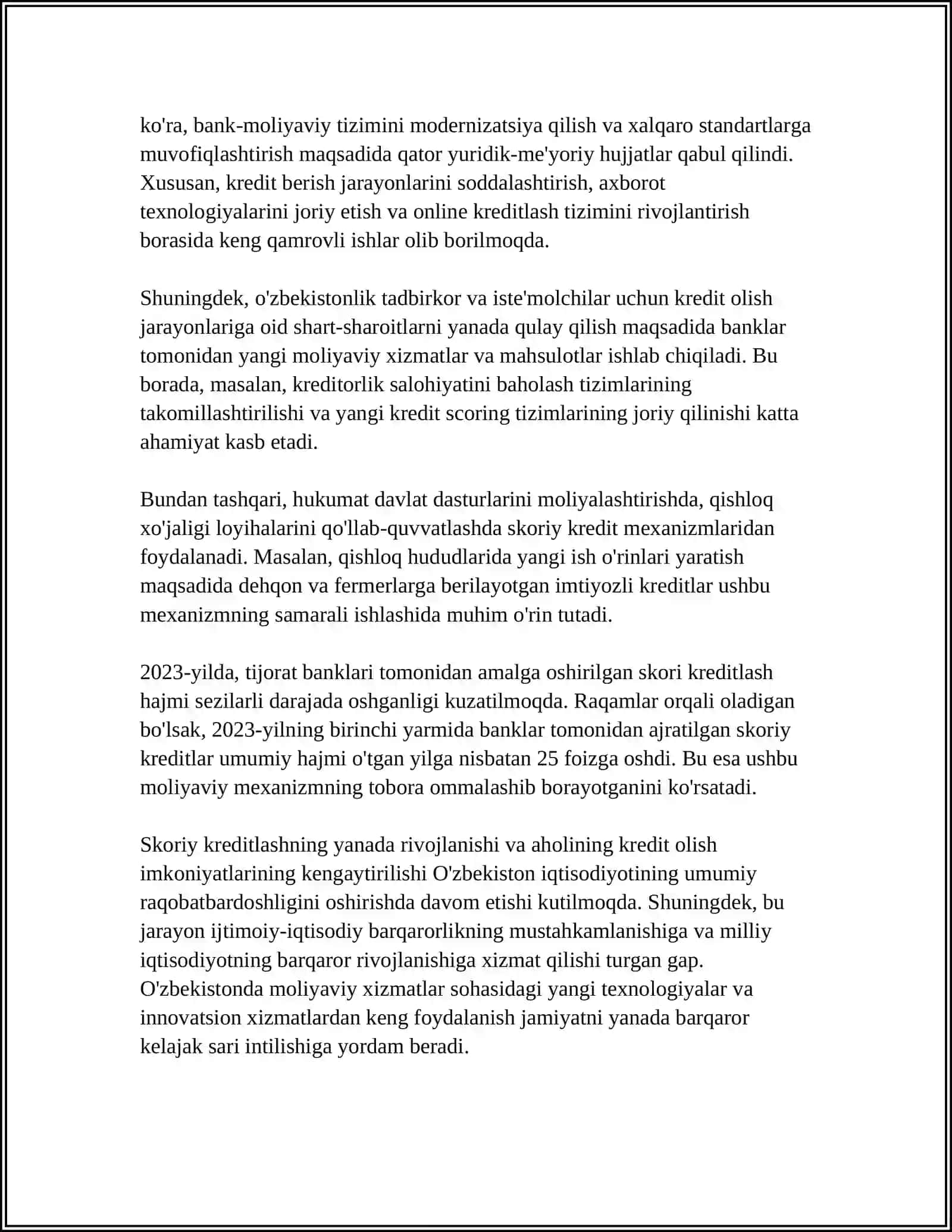 O’ZBEKISTONDA SKORIY KREDITLASH MEXANIZMI 4