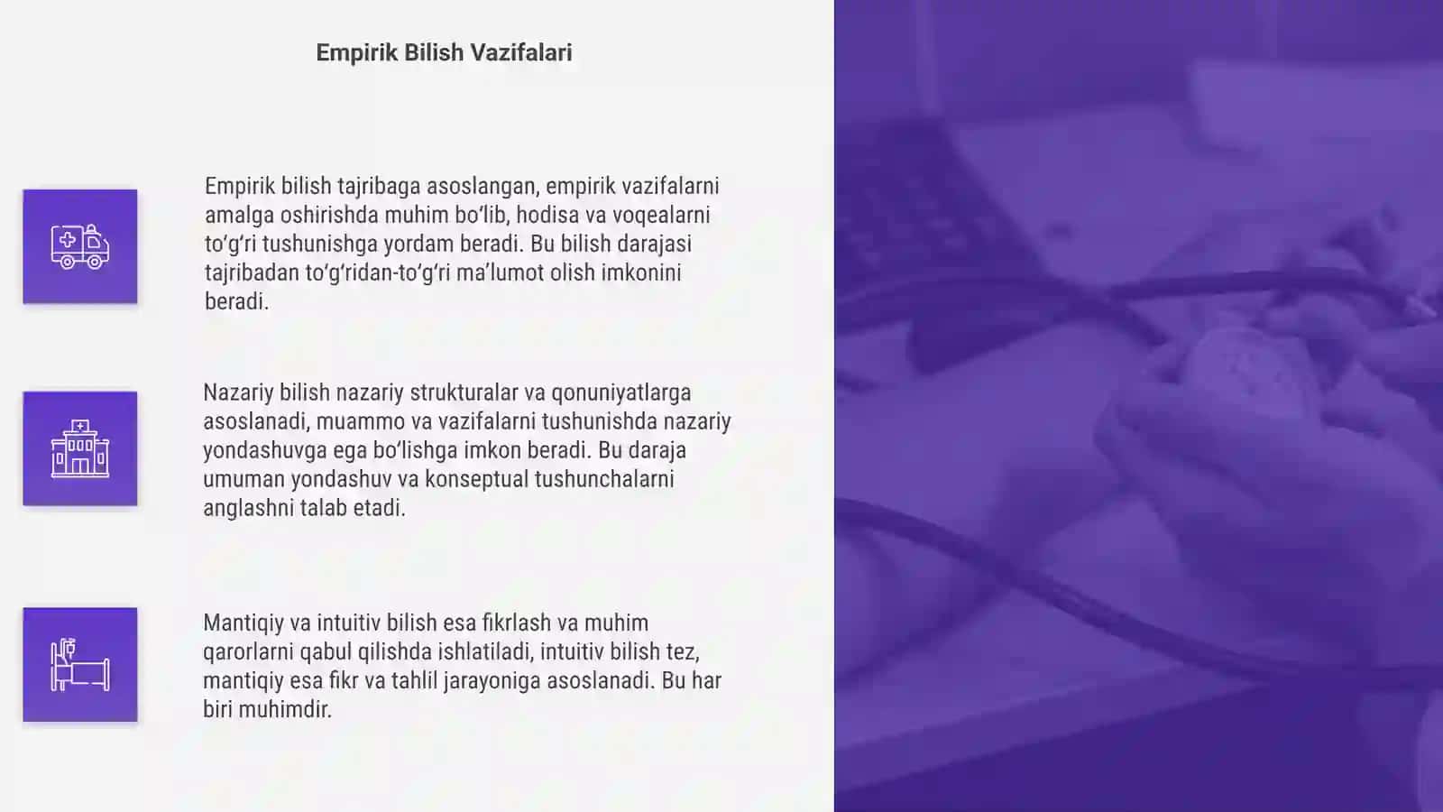 Hissiy, empirik, nazariy, mantiqiy va intuitiv bilish darajalari 4