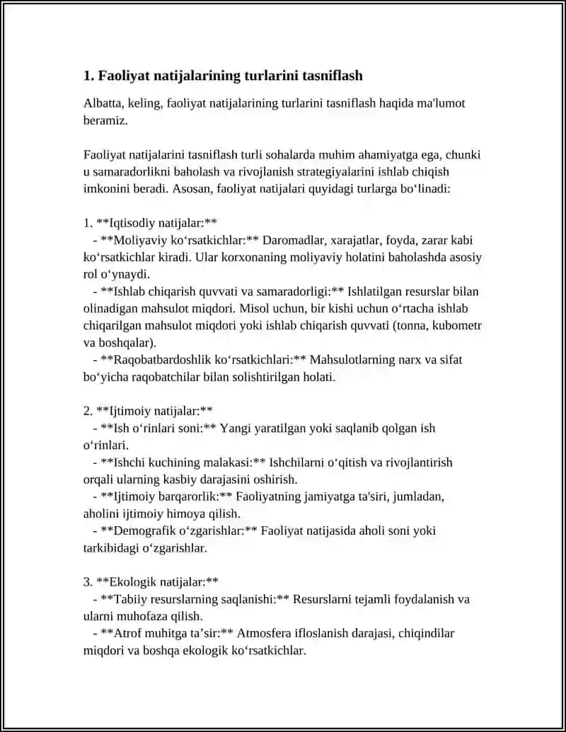 FAOLIYAT NATIJALARI VA ULARNI TAQDIM QILISH SHAKLLARI 4