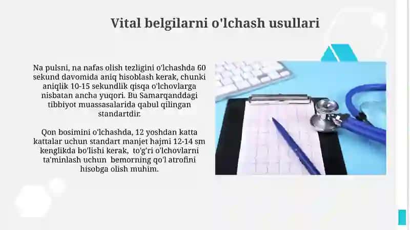 Bemorlarning funksional holatini bohalash. Hayot uchun zarur koʻrsatgichlarni baholash 4
